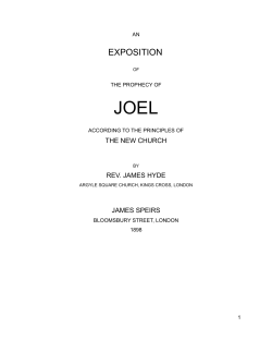 An Exposition of the Prophecy of Joel