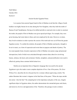 Niall Dalton October 2016 Section C Ancient Secular Egyptian