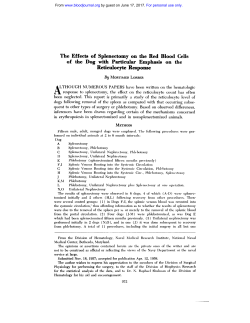The Effects of Splenectomy on the Red Blood Cells