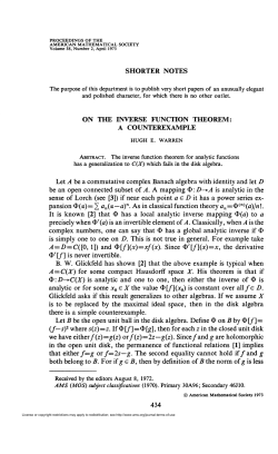 on the inverse function theorem: 434