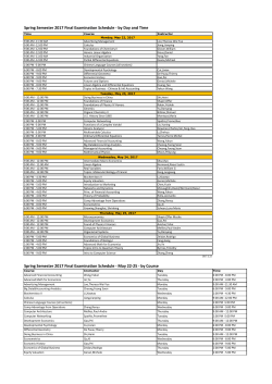 Spring 2017 Final Exam Schedule