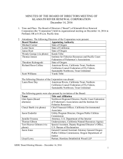 Meeting Minutes - Klamath River Renewal Corporation