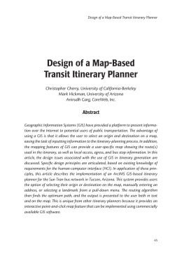 Design of a Map-Based Transit Itinerary Planner