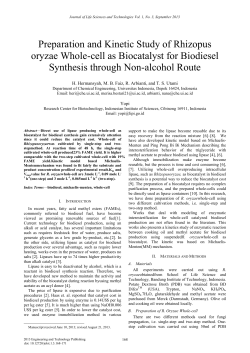 Preparation and Kinetic Study of Rhizopus oryzae Whole