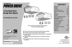 CONTENTS 1/2 hp Chain Drive Garage Door Opener