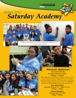 Saturday Academy Brochure for Spring 2017