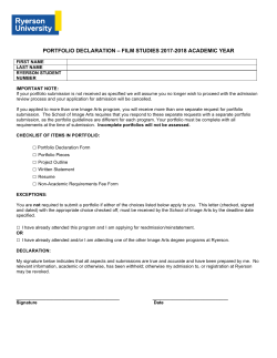 Film Studies - Portfolio Declaration and Guidelines