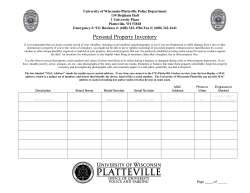 Personal Property Inventory - University of Wisconsin