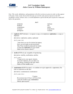 SAT Vocabulary Study - Laurel County Schools