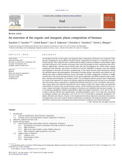 An overview of the organic and inorganic phase composition of