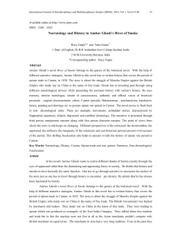 5. Narratology and History in Amitav Ghosh`s River of Smoke