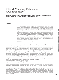 Internal Mammary Perforators: A Cadaver Study
