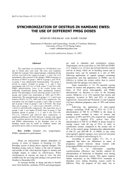 SYNCHRONIZATION OF OESTRUS IN HAMDANI EWES: THE USE