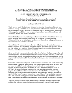 1 OPENING STATEMENT OF U.S. SENATOR JACK REED RANKING MEMBER