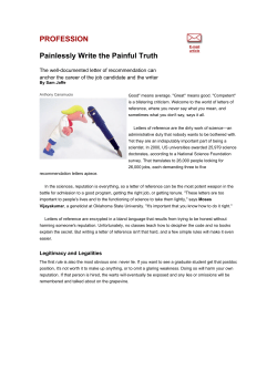 PROFESSION Painlessly Write the Painful Truth