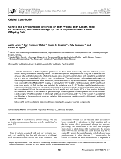Genetic and Environmental Influences on Birth Weight, Birth Length