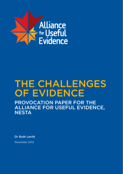 the challenges of evidence - The Alliance for Useful Evidence