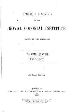 ROYAL COLONIAL INSTITUTE - Parliament of Western Australia