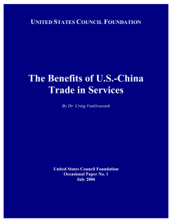 The Benefits of US-China Trade in Services