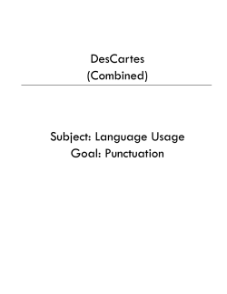 DesCartes (Combined) Subject: Language Usage Goal: Punctuation
