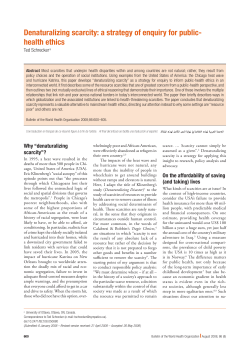 Denaturalizing scarcity: a strategy of enquiry for public