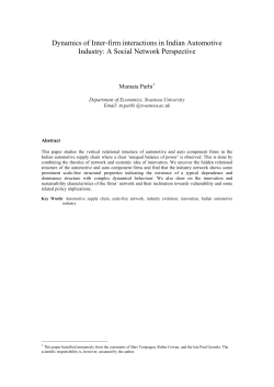 Dynamics of Inter-firm interactions in Indian Automotive Industry: A