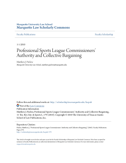 Professional Sports League Commissioners` Authority and