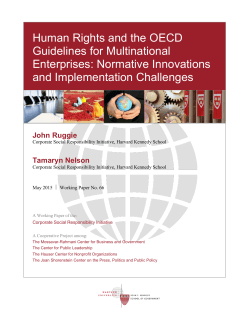 Human Rights and the OECD Guidelines for Multinational