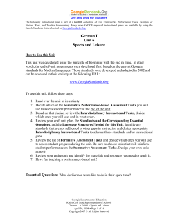 German I Unit 6 Sports and Leisure