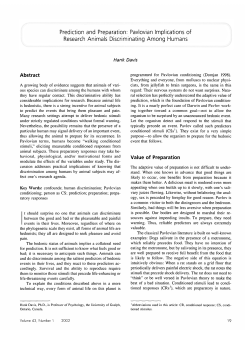 Prediction and Preparation: Pavlovian