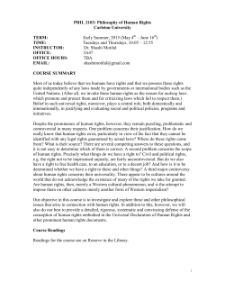 PHIL 2103: Philosophy of Human Rights