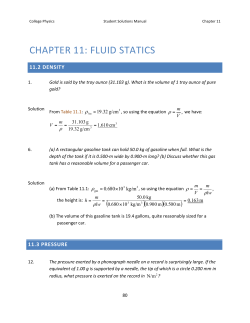 CHAPTER 11: FLUID STATICS