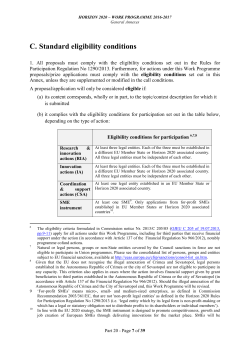 C. Standard eligibility conditions - European Commission