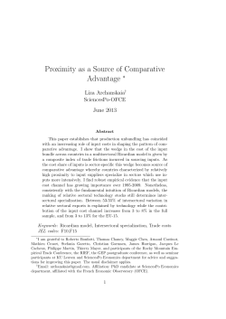 Proximity as a Source of Comparative Advantage
