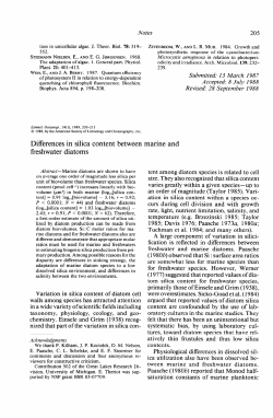 Differences in silica content between marine and