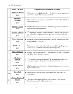 AP US Government 1. Marbury v. Madison 1803 &bull; SC has the power