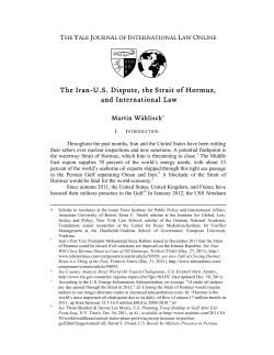 The Iran-US Dispute, the Strait of Hormuz