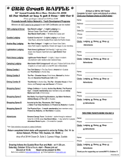 2016 River Run printable Raffle Tickets