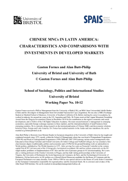 Chinese MNCs in Latin America: Characteristics and Comparisons