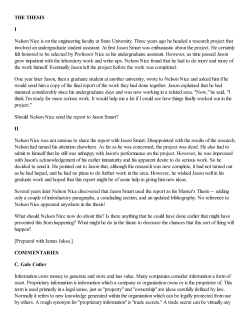 THE THESIS I Nelson Nice is on the engineering faculty at State