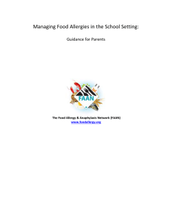 Managing Food Allergies in the School Setting: Guidance for Parents