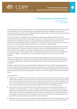Charging social security fraud : variable reporting