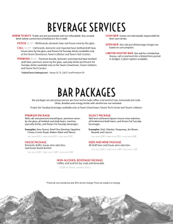 beverage services bar Packages