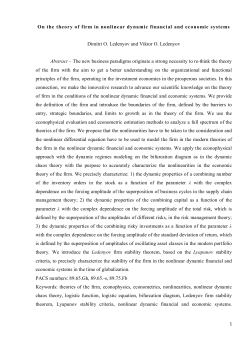 On the theory of firm in nonlinear dynamic financial and economic