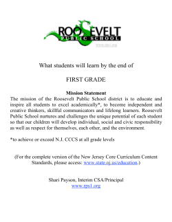 First Grade Curriculum - Roosevelt Public School