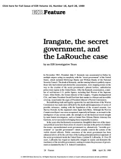 Irangate, the Secret Government, and the LaRouche Case