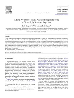 A Late Proterozoic&ndash;Early Paleozoic magmatic cycle in Sierra de la