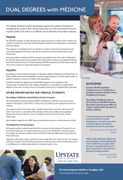 Dual Degrees - SUNY Upstate Medical University