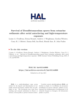 Survival of Desulfotomaculum spores from estuarine sediments