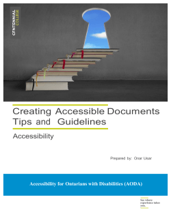 Creating Accessible Documents Tips and Guidelines
